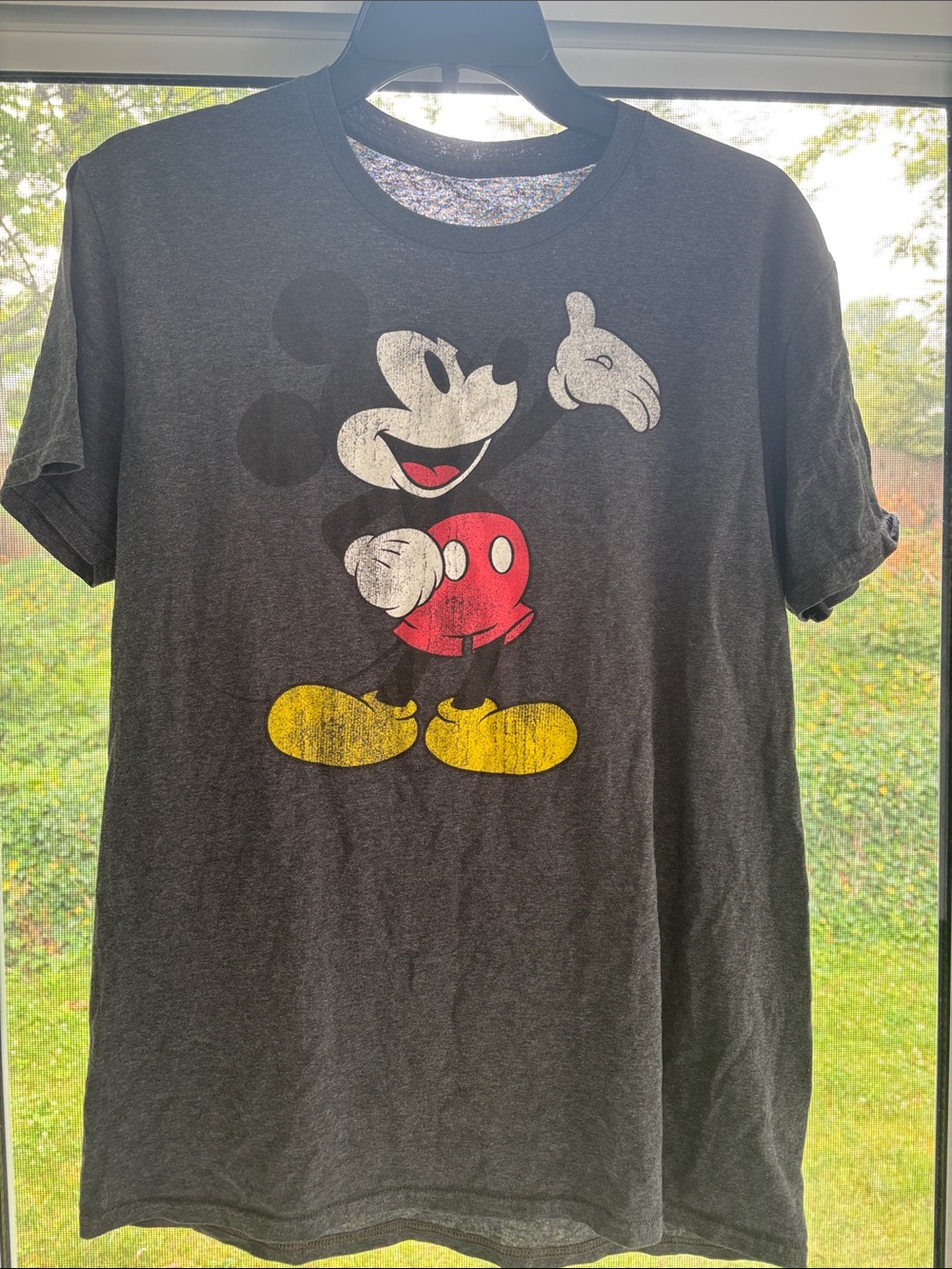 Disney Black T-Shirt with Red & Yellow Mickey Graphic